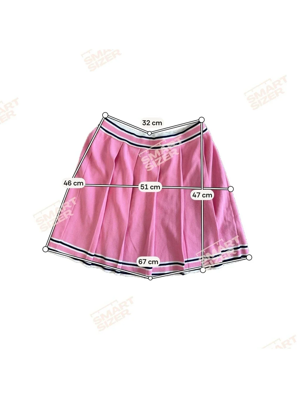 Daisy Pink Pleated Knit Skirt Large Stripe Waist Mini Tennis Preppy Schoolgirl